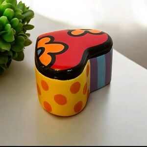 Nib Romero Britto Colorful Heart Shaped Trinket Box